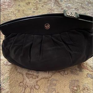 Black leather LEONELLO BORGHI Ladies Clutch